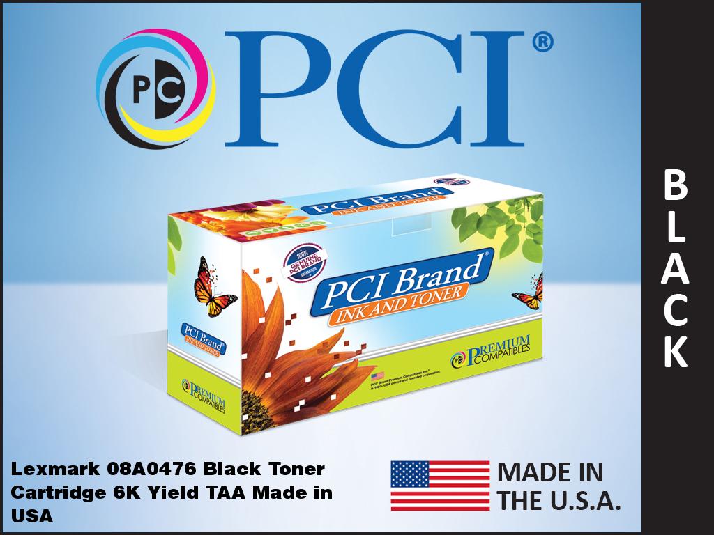 PCI Lexmark 08A0476 Black Toner Ctg 6K
