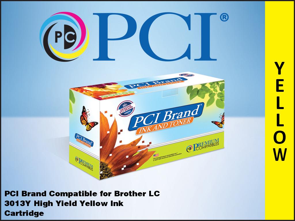 PCI Brand Compatible for Brother LC-3013Y High Yield Yellow Ink Cartridge for Brother MFC-J491, MFC-J497, MFC-J690, MFC-J690DW, MFC-J895, MFC-J895DW